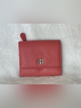 Giani Bernini Softy Leather Mini Trifold Wallet Coral pink color